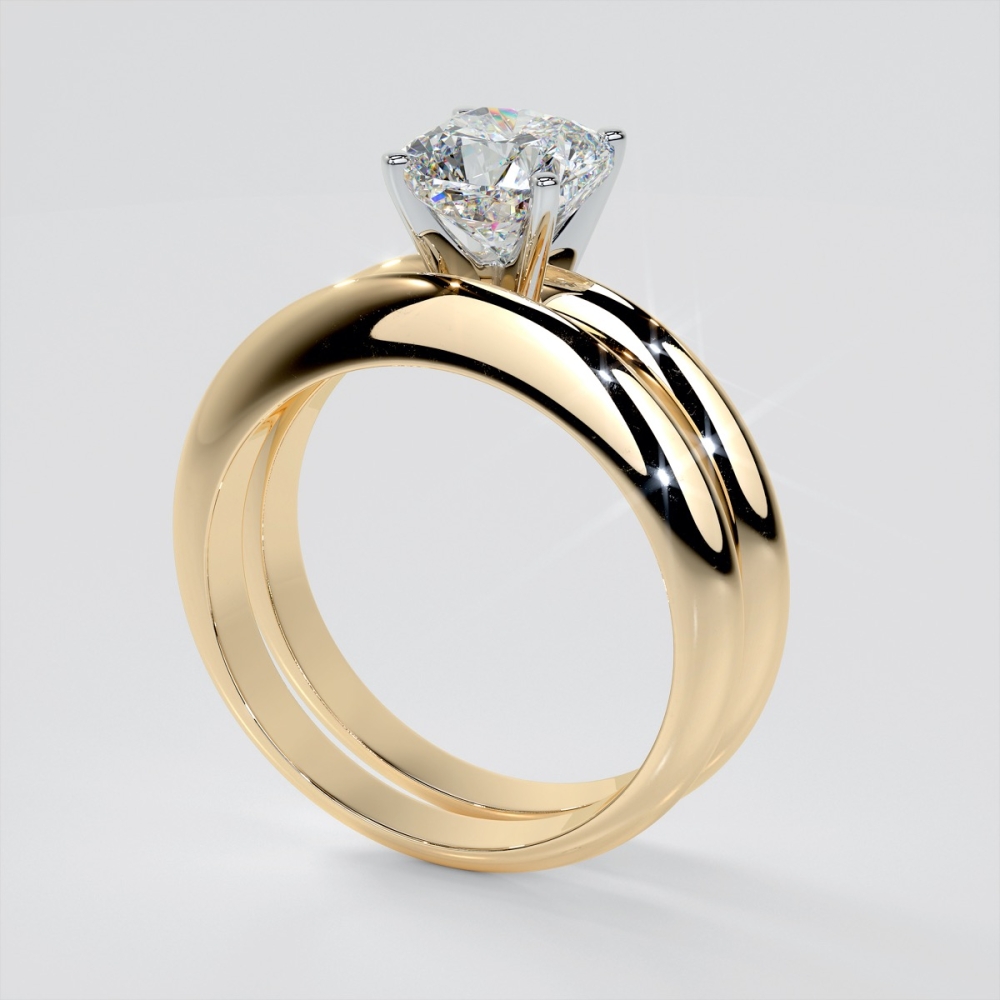 Lab Grown Diamond Cushion Cut Tiffany Style Engagement Ring, image size:1000x1000