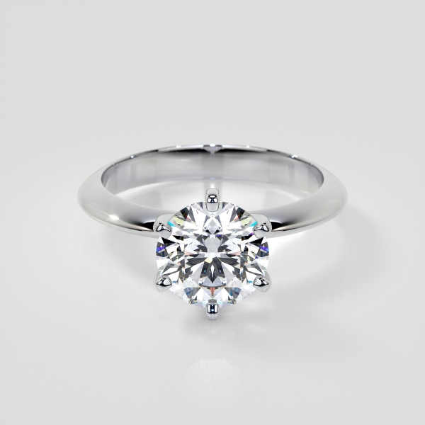 Lab Grown Diamond Classic 6-Prong Round Cut Tiffany Style Engagement Ring