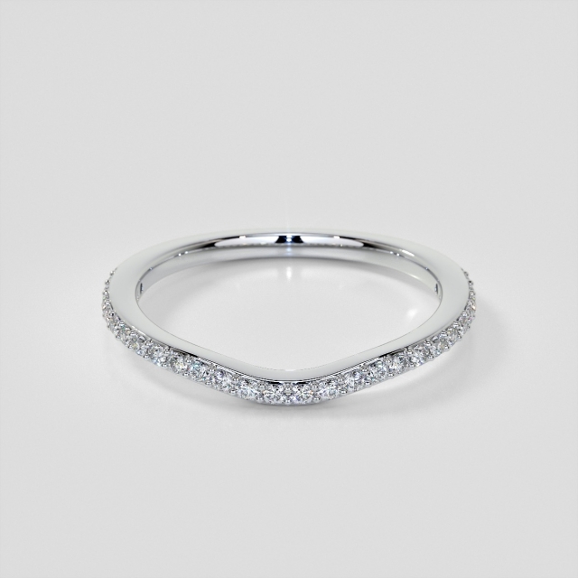 Round Cut Wedding Band For Bezel Style Ring Set with Lab Grown Diamonds