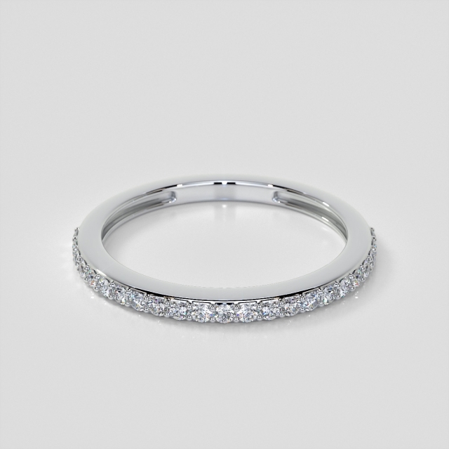 Surface Prong Setting Round Cut Wedding Band Set with Lab Grown Diamonds