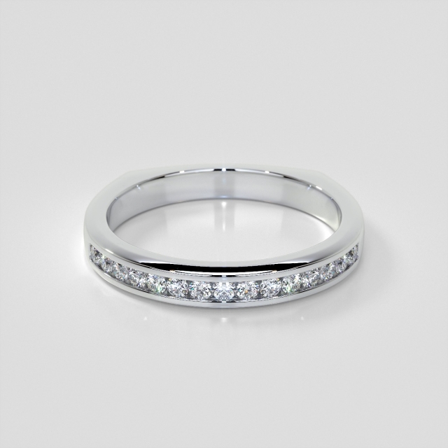 Lab Grown Diamond Euro-Style Wedding Band with Graduating Round Accents 