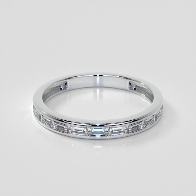 Straight Baguette Wedding Band Set with Lab Grown Diamonds 