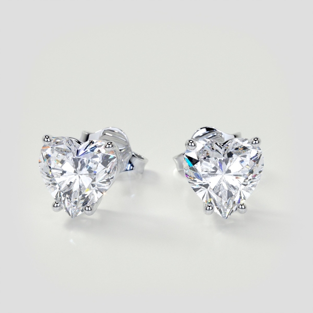 Lab Grown Diamond Heart Shape Stud Earrings