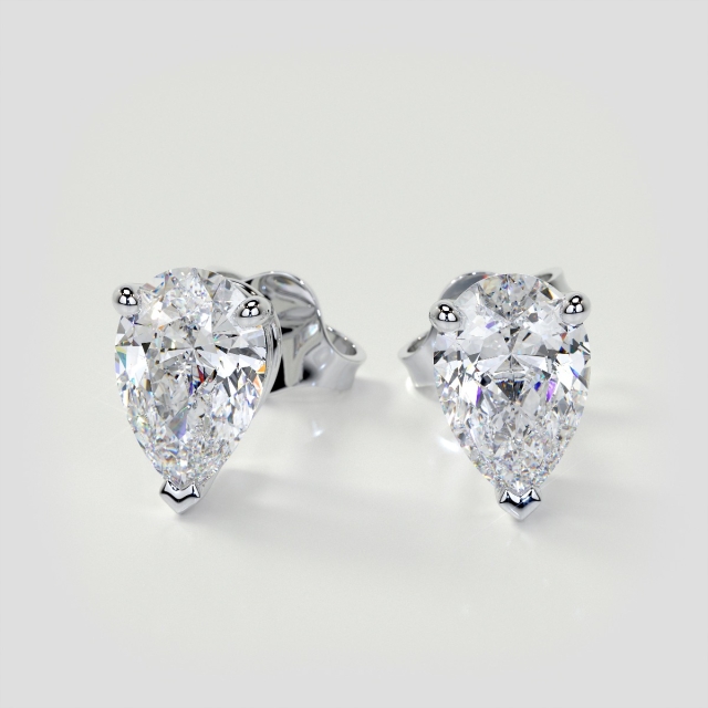 Lab Grown Diamond Pear Cut Stud Earrings