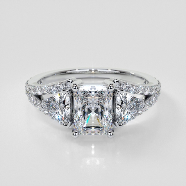 Lab Grown Diamond Radiant Cut Split Shank Engagement Ring