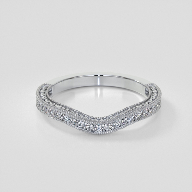 Pavé-Style Contoured Wedding Band Set with Lab Grown Diamonds 