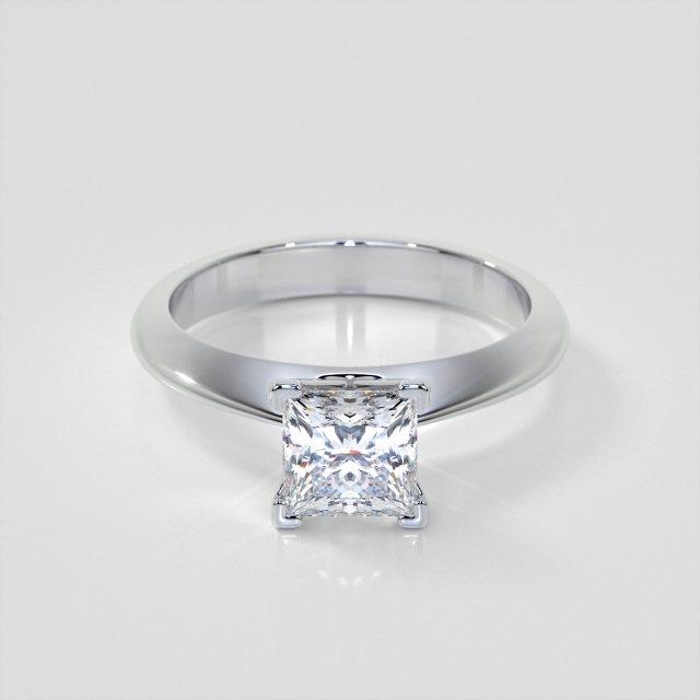 Lab Grown Diamond Knife Edge Princess Cut Engagement Ring