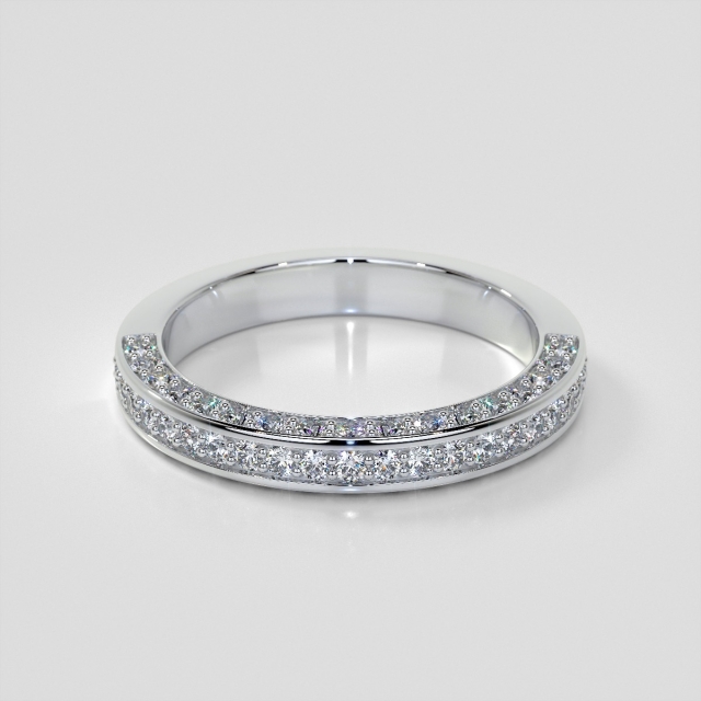 Round Cut Channel Set Wedding Band with Lab Grown Diamonds 
