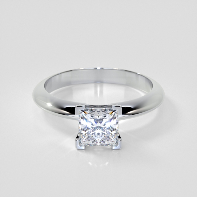 Lab Grown Diamond Princess Cut Tiffany Style Engagement Ring