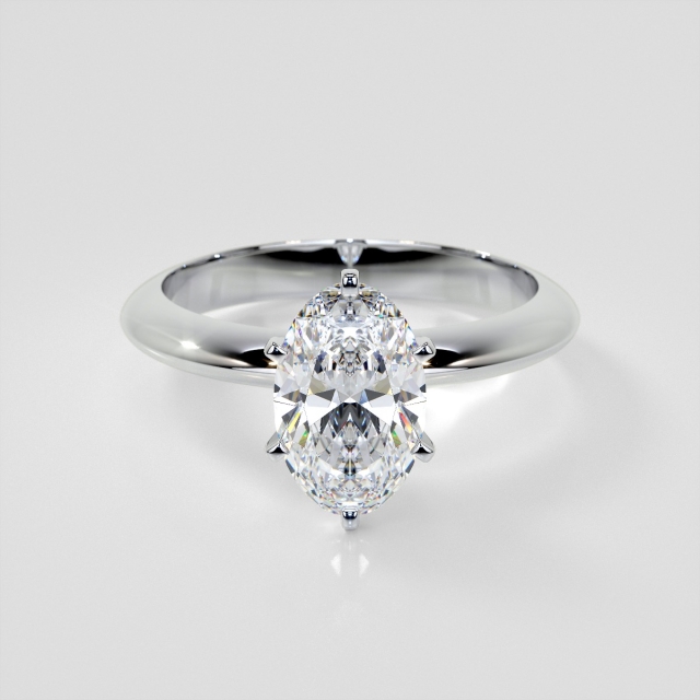 Lab Grown Diamond Oval Cut Tiffany Style Engagement Ring