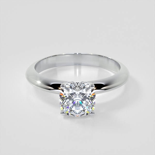 Lab Grown Diamond Cushion Cut Tiffany Style Engagement Ring