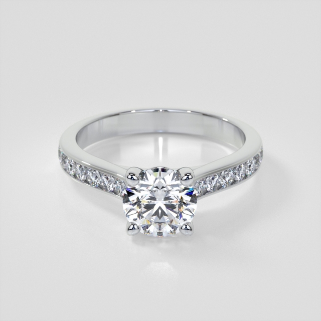 Lab Grown Diamond Round Cut Channel Set Engagement Ring