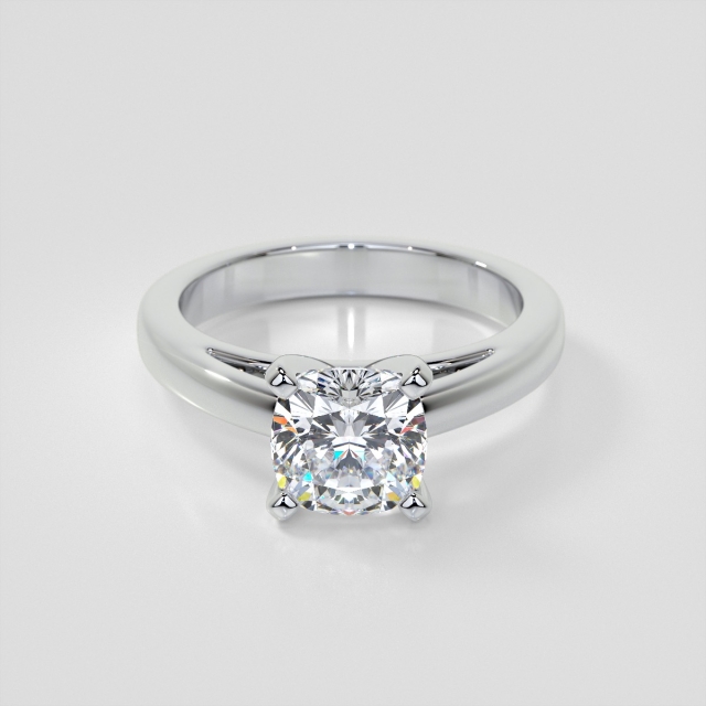 Lab Grown Diamond Cushion Cut Cathedral Style Engagement Ring