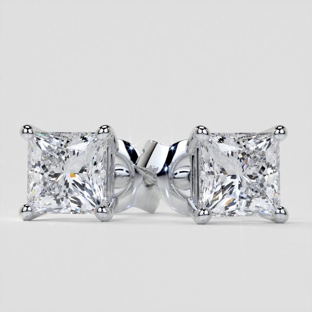 Lab grown Diamond Princess Cut Stud Earrings