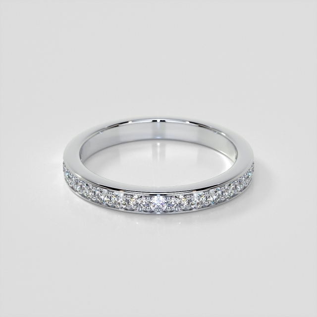 Lab Grown Diamond Round Cut Channel Style Wedding Band with Accents