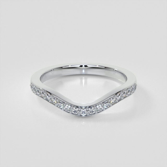 Round Cut Contoured Wedding Band Set with Lab Grown Diamonds