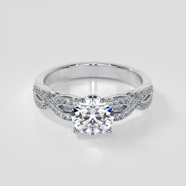 Lab Grown Diamond Round Cut Infinity Design Engagement Ring