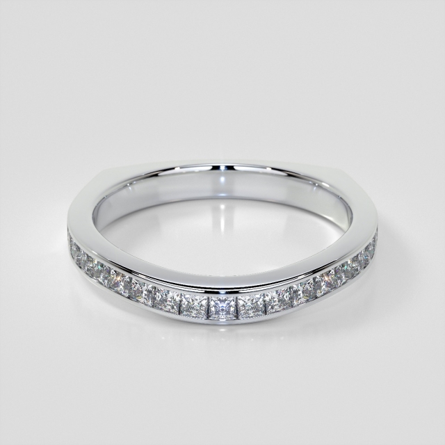 Euro Style Contoured Wedding Band Set with Lab Grown Diamonds 