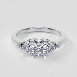 Shop: Lab Grown Diamond Princess Cut Three-Stone Ring with Trillion Accents